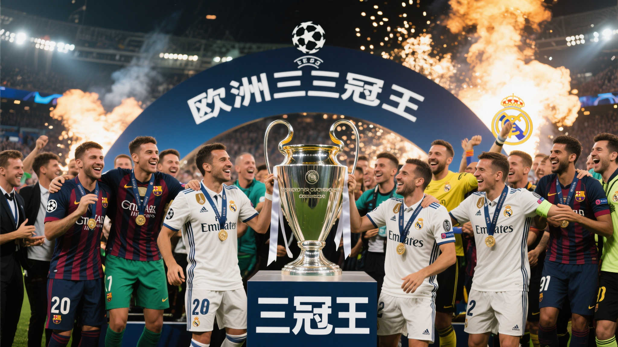 欧洲九大三冠王俱乐部共夺25次欧冠,其中皇马囊括15座奖杯 欧洲九大三冠王俱乐部共夺25次欧冠,其中皇马囊括15座奖杯